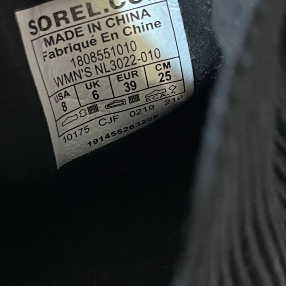 Sorel Women's Joan of Arctic Wedge II Chelsea Boots Pull-on Black Sz 8 - Picture 6 of 6